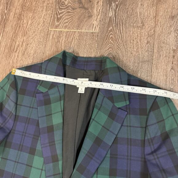 J Crew Black Watch Plaid Sz 6 Blazer Academia Old Money Preppy Women - Picture 9 of 13